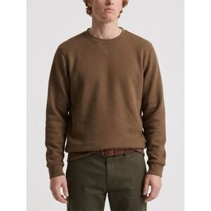 BC Clothing Heritage Mens Brown Waffle Knit Sherpa Lined Thermal Sweatshirt L